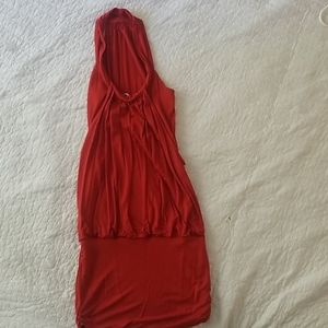 Burnt orange mini dress